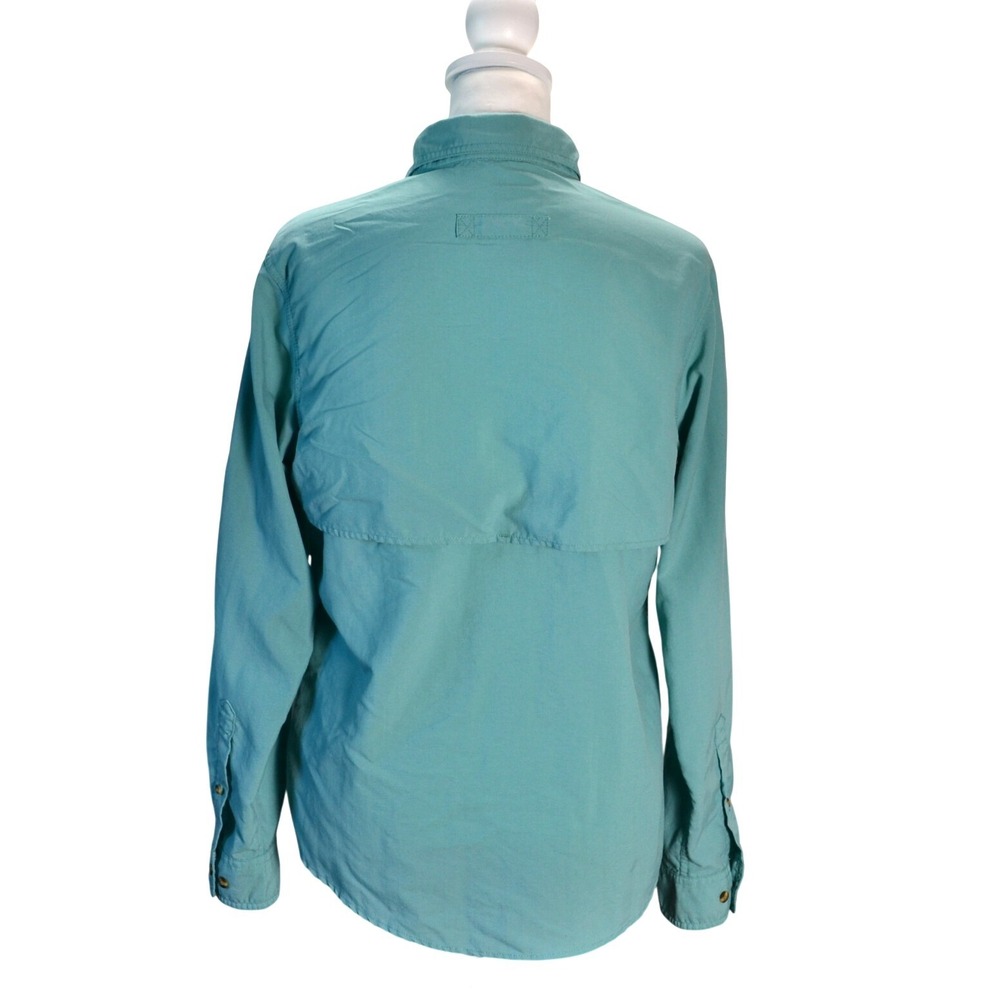 Title for Listing L.L.Bean Tropicwear Fishing Shirt Blue Button Front Womens M - Picture 3 of 7